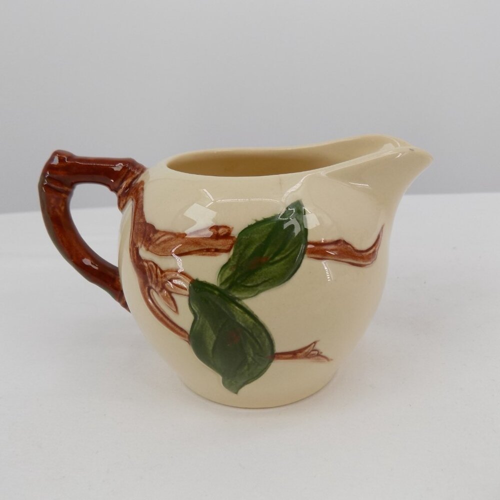 Franciscan Apple Individual Creamer Sugar Bowl set Lid VTG 1940s California FLAW - Picture 6 of 13